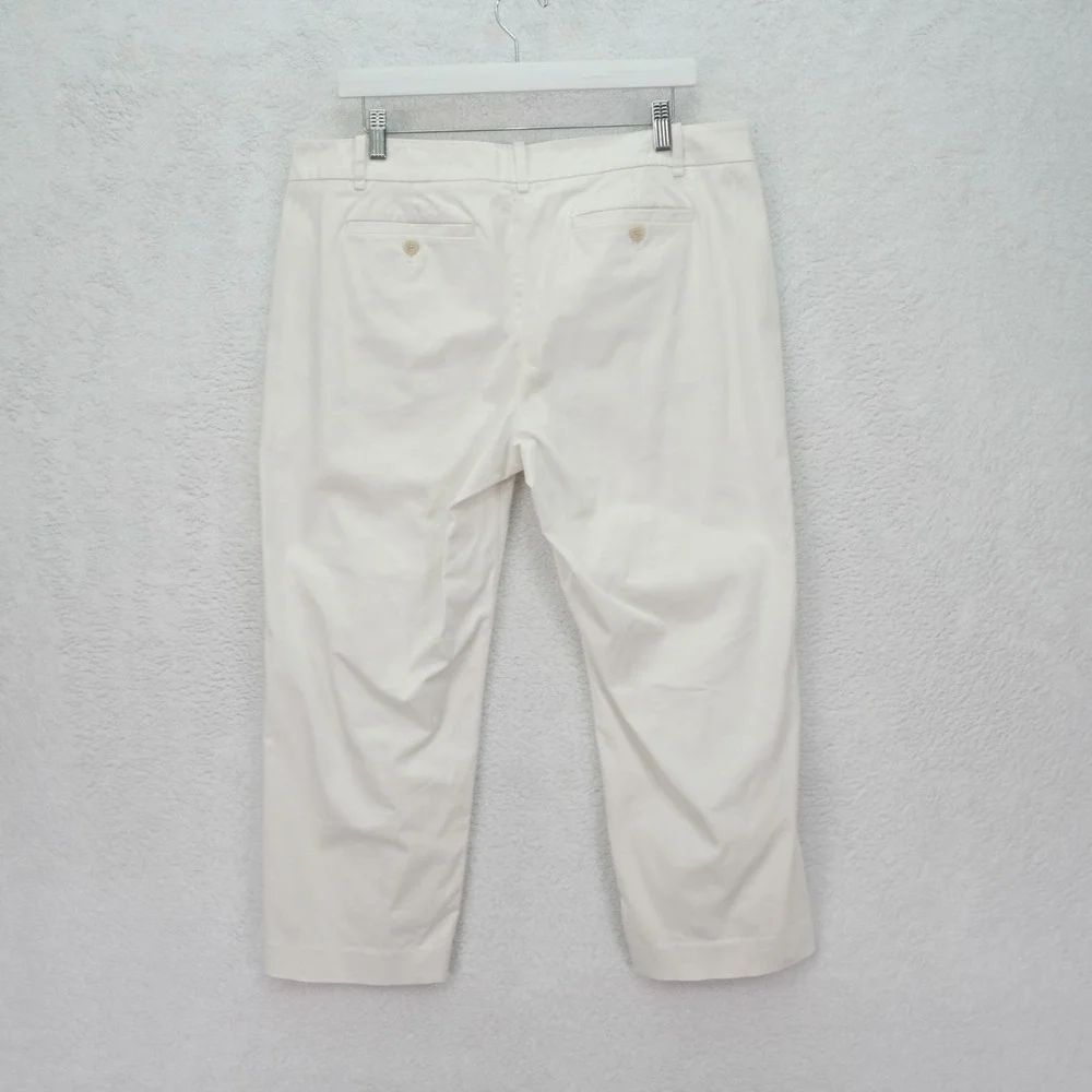 Ann Taylor Loft White Dress Marissa Chino Capri Pants -12  37 / 24- Mid Rise Cot